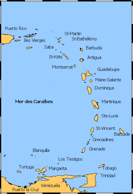 Carte de Antilles